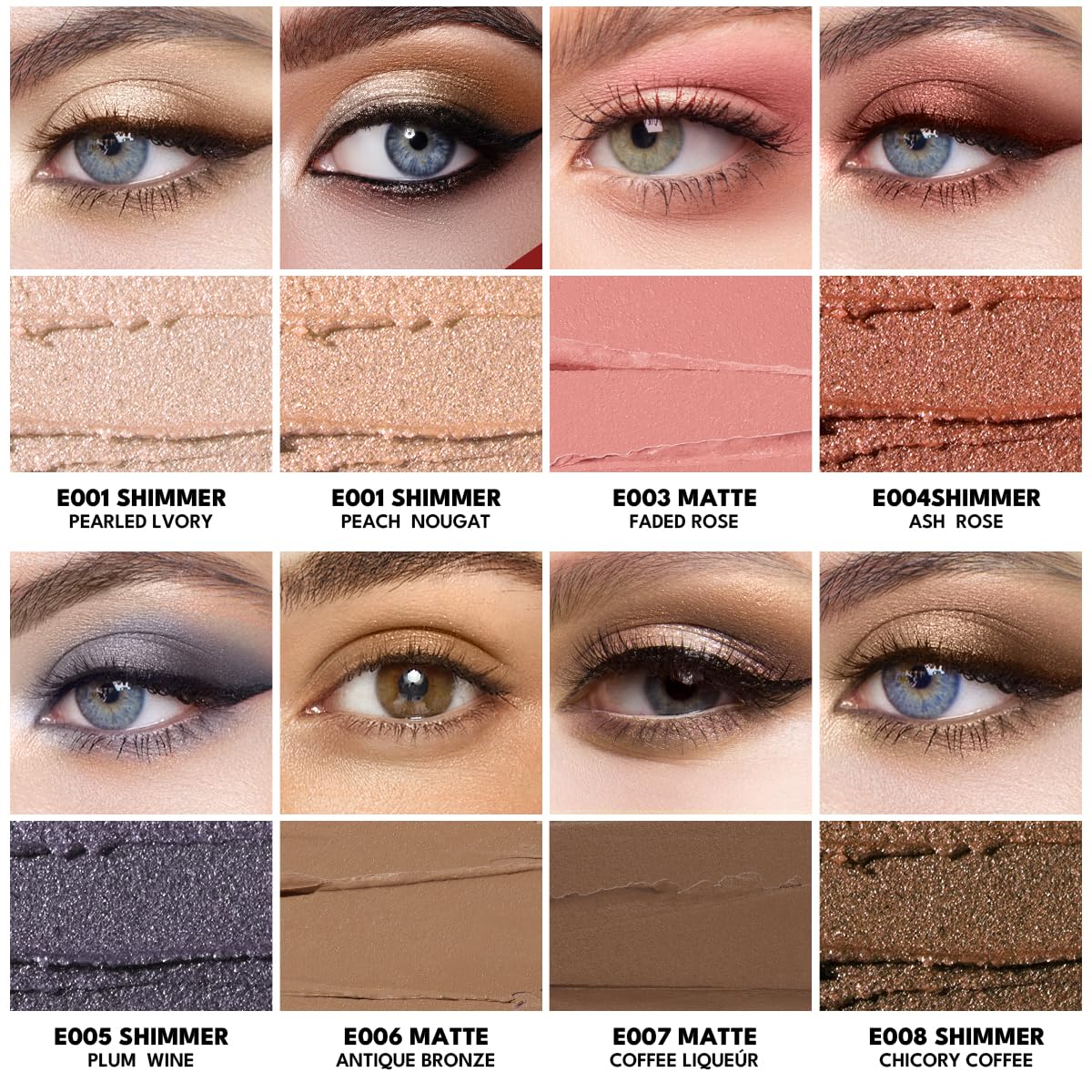 imakeupnow metallic shimmer cream eyeshadow close-up showing rich high-shine finish