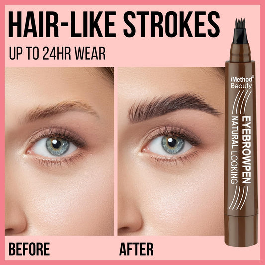 iMethod eyebrow pen includes spoolie brush for blending and grooming
