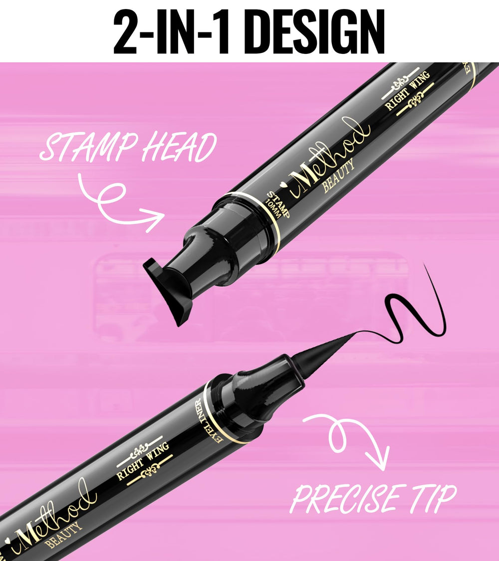 Close-up of iMethod Winged Eyeliner Stamp showing stamp and liner tips