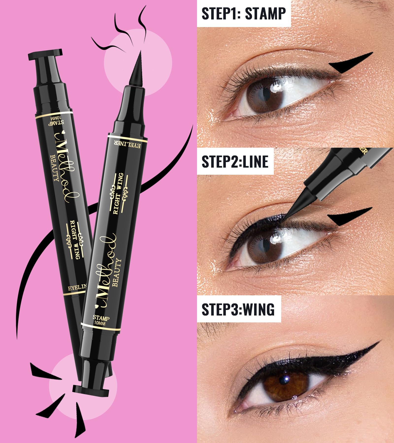 Waterproof formula of iMethod Winged Eyeliner Stamp for all-day smudge resistance