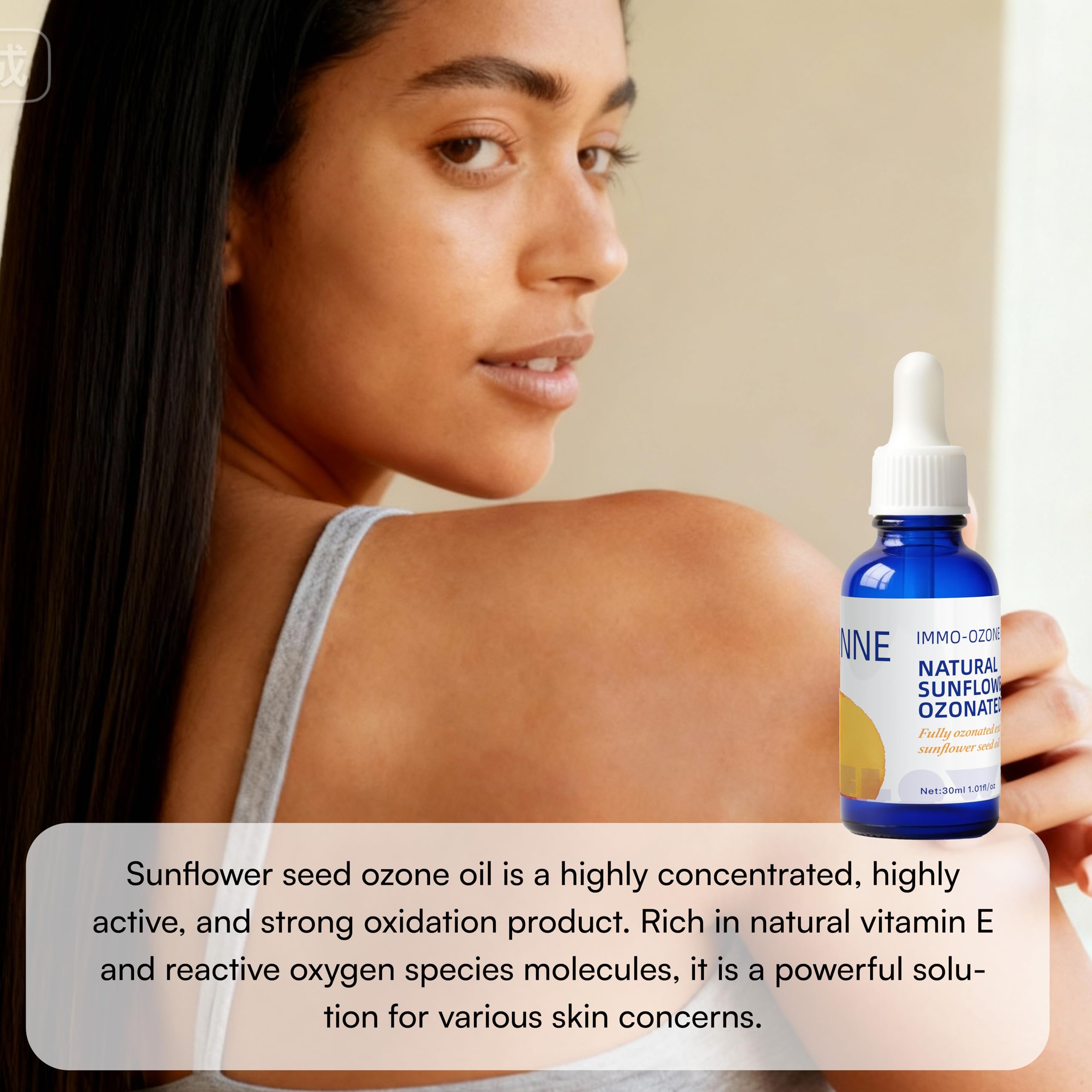 Oil applied to skin demonstrating soothing comfort for irritated areas.
