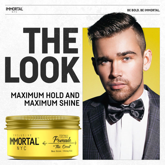 Immortal NYC Creed pomade for all hair types with lasting definition.
