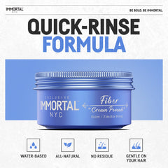 Immortal NYC Fiber Cream Pomade matte finish with strong flexible hold.