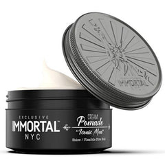 Immortal NYC Iconic Man Pomade bottle front showing steady hold.