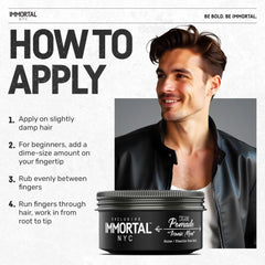 Rinsing Immortal NYC Iconic Man Pomade from hair with water.