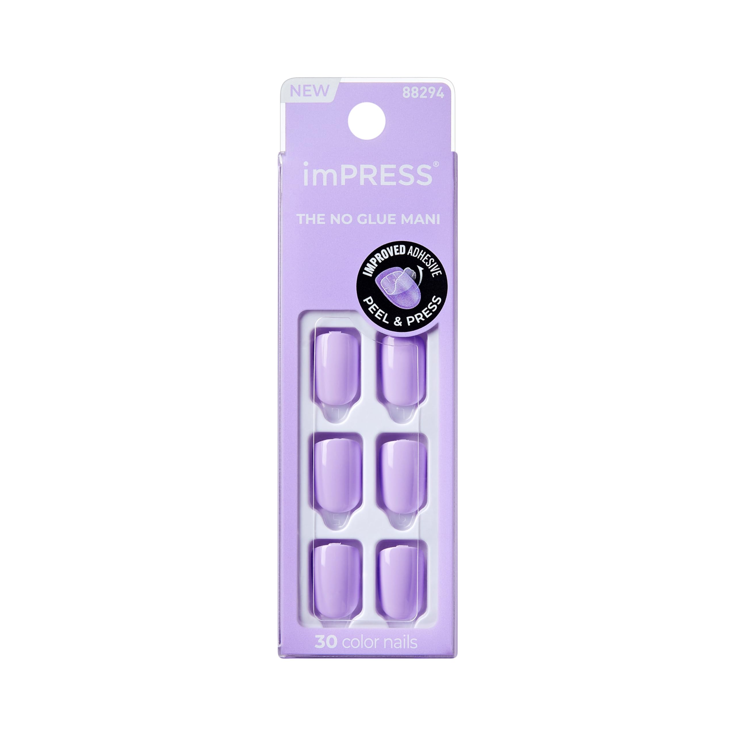imPRESS Color Press-On Lavender close-up shows a gel-like, ready-to-wear finish.