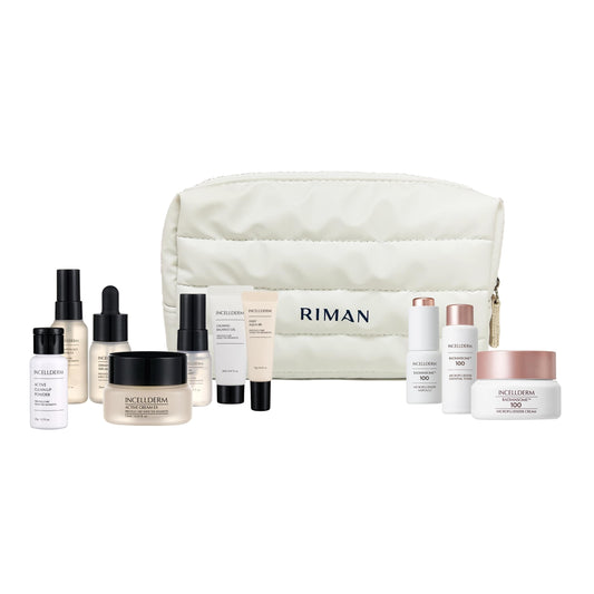 INCELLDERM Riman Travel Kit packaging for on-the-go skincare