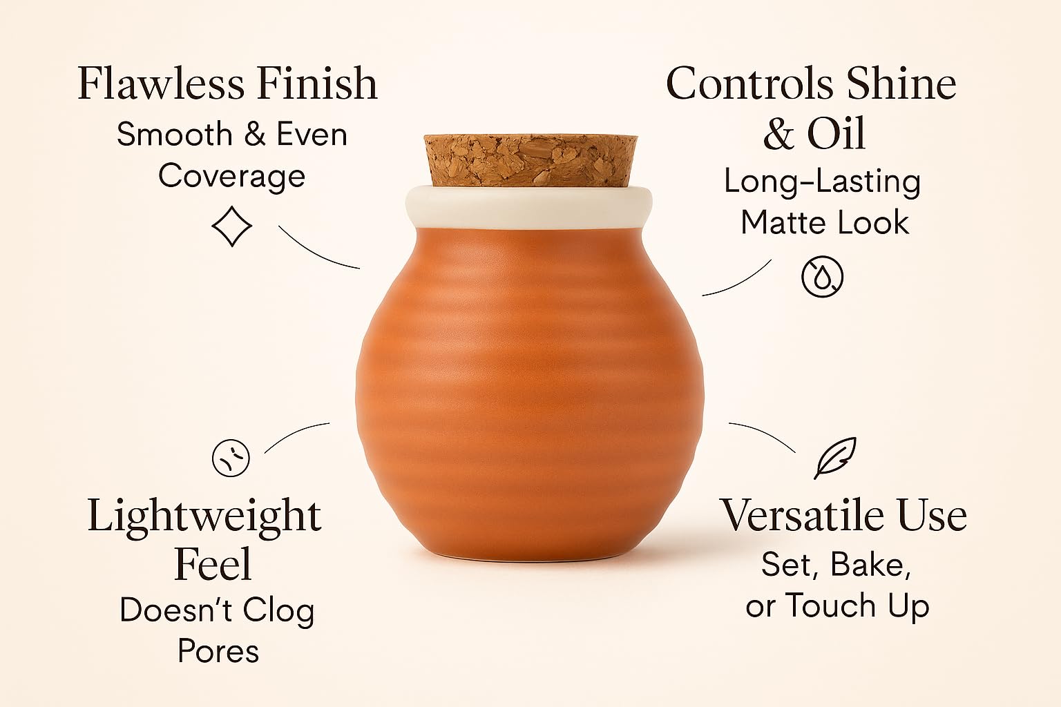 Indian Earth Original Makeup Powder with 3-inch puff included for easy blending.