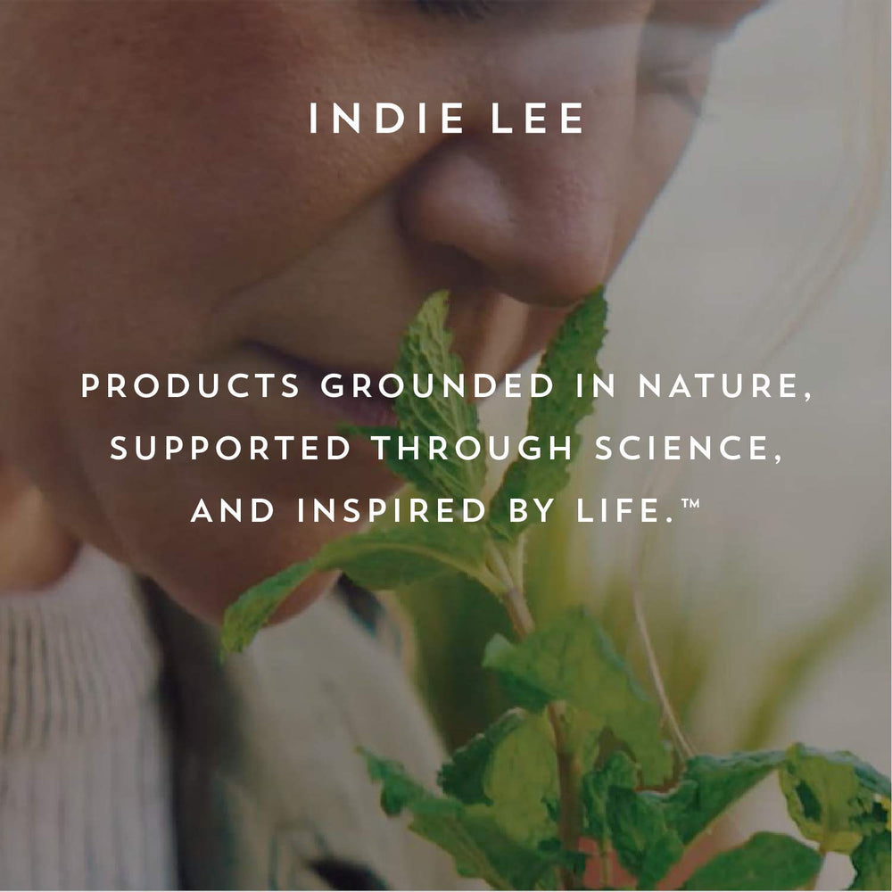 Indie Lee I-Waken packaging featuring pump bottle for daily use