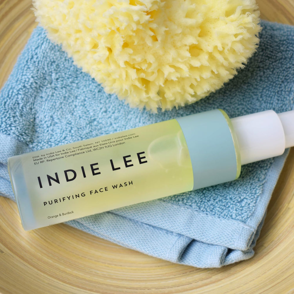 Indie Lee Purifying Face Wash removes makeup effectively while cleansing the skin.
