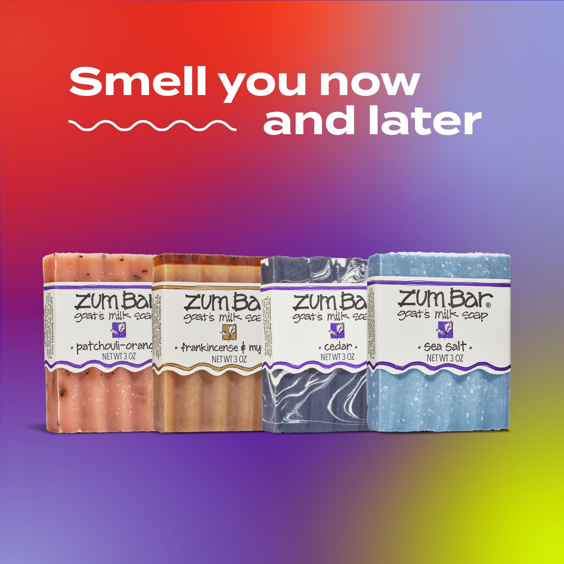 Indigo Wild Zum Goat's Milk Soap Bar Earth & Sea blends frankincense and myrrh aroma.