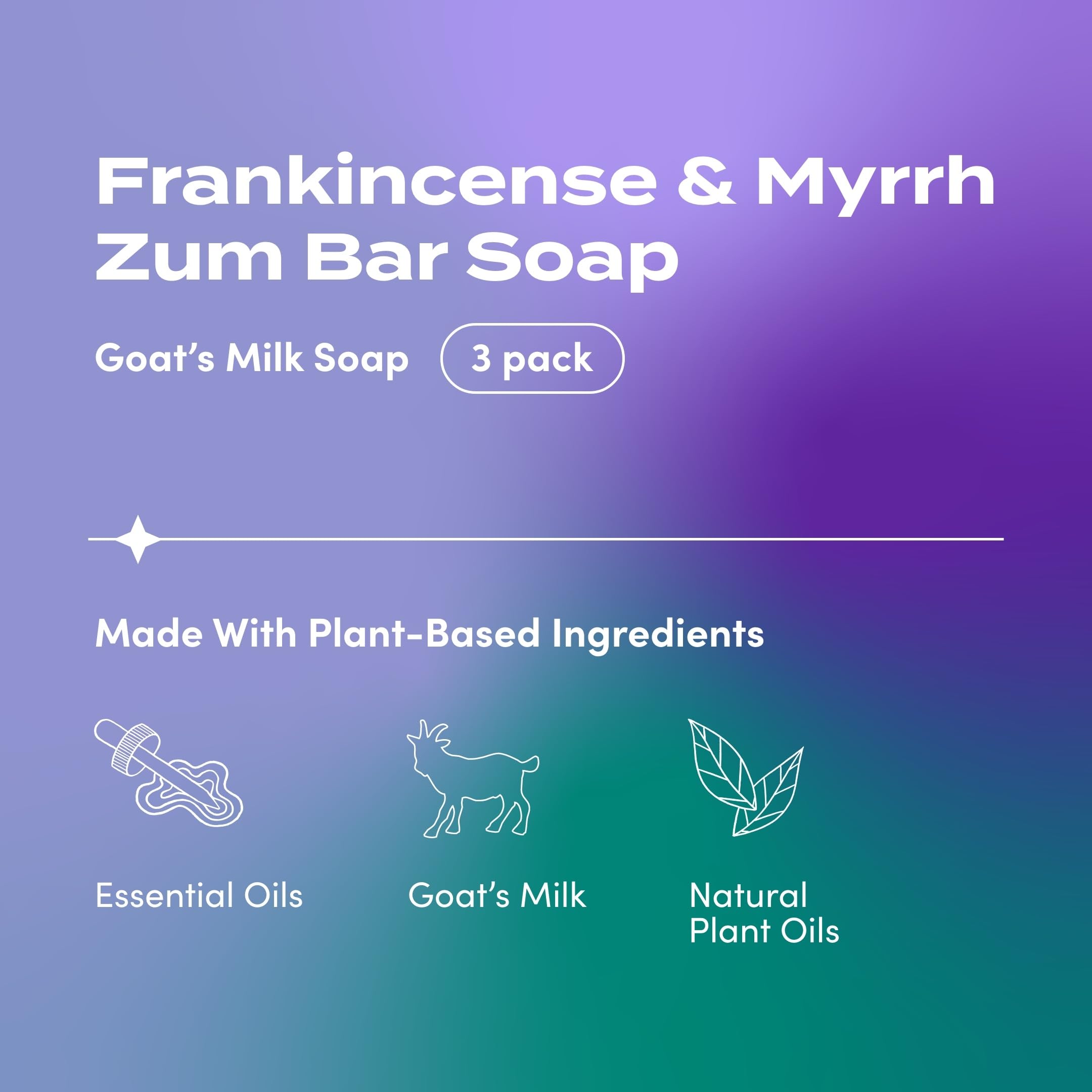Indigo Wild Zum Goat Milk Soap Bar with myrrh scent ideal for refreshing hand wash.