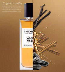 INDIRA SAN FRANCISCO Cognac Vanilla product shot for catalog.