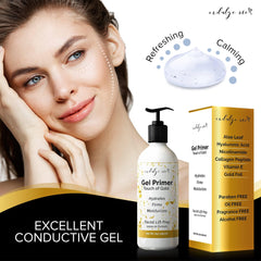IndulgeMe Conductive Gel gold foil detail brightens complexion subtly.