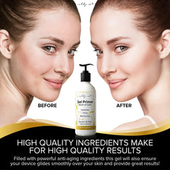 IndulgeMe Conductive Gel with hyaluronic acid nourishes skin during routines.