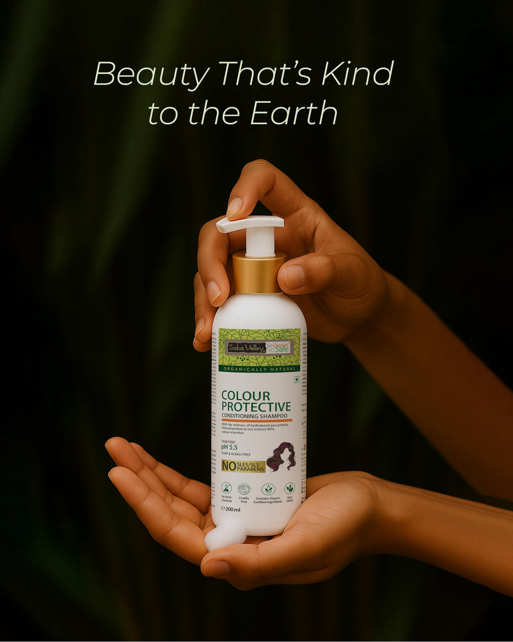 Indus Valley Colour Protective Shampoo supports color-treated hair care.