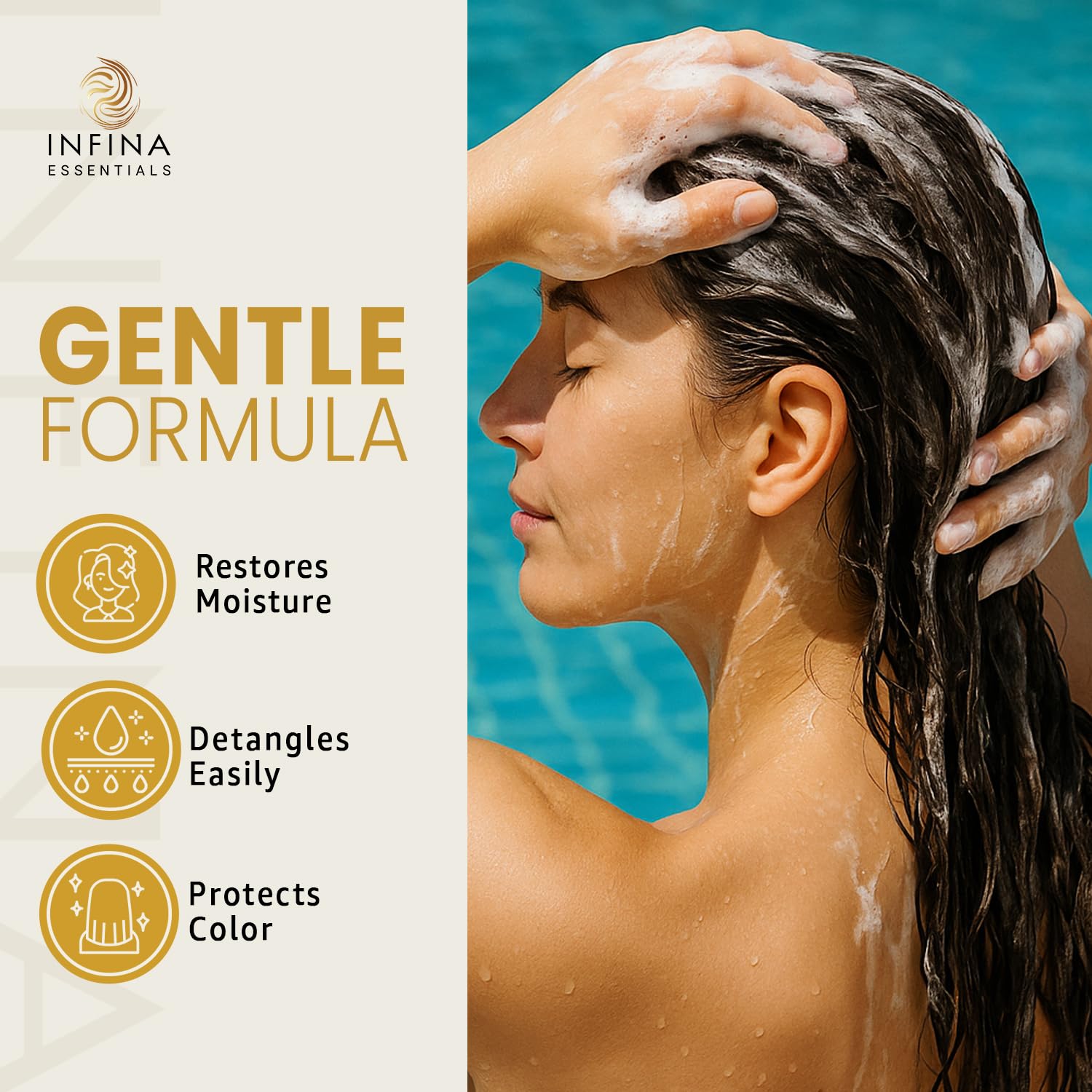 Chelactik-3 Complex graphic illustrating mineral removal action on hair
