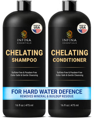 INFINA ESSENTIALS Chelating Shampoo bottle for mineral detox and deep cleanse