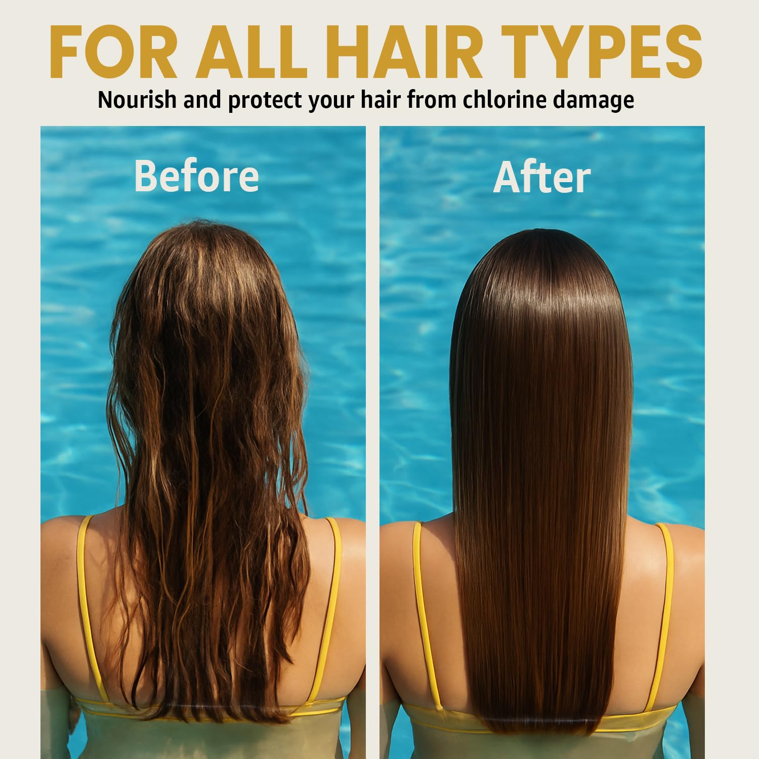 Infina Essentials close-up reveals hair strands with shine after washing