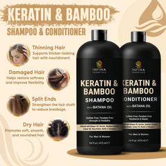 INFINA ESSENTIALS Keratin Shampoo pour shot for easy application