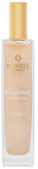 Infinite Beauty Shimmer Body Oil bottle pour delivers radiant glow