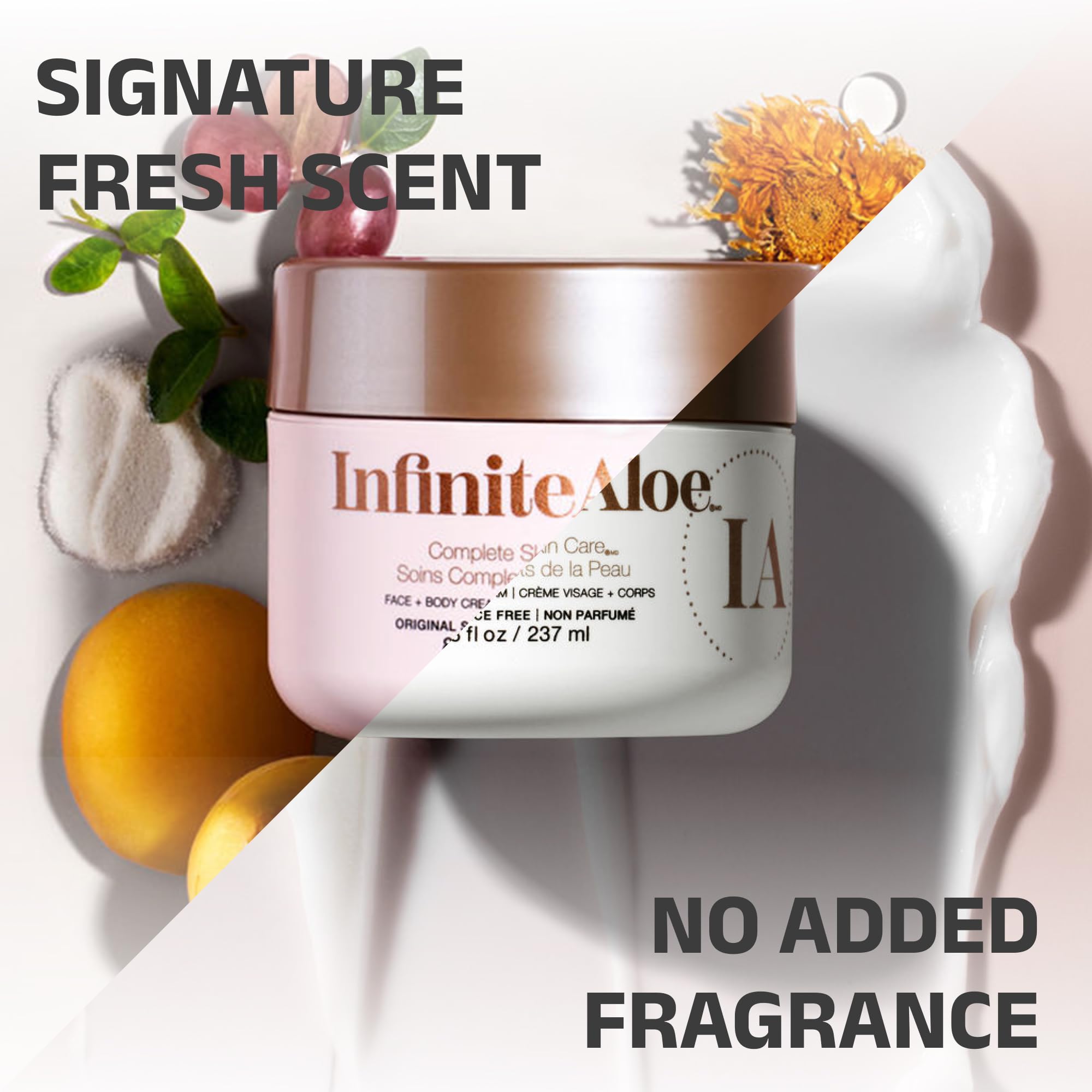 One-step moisturizer demonstrates easy application for face, hands, and elbows.