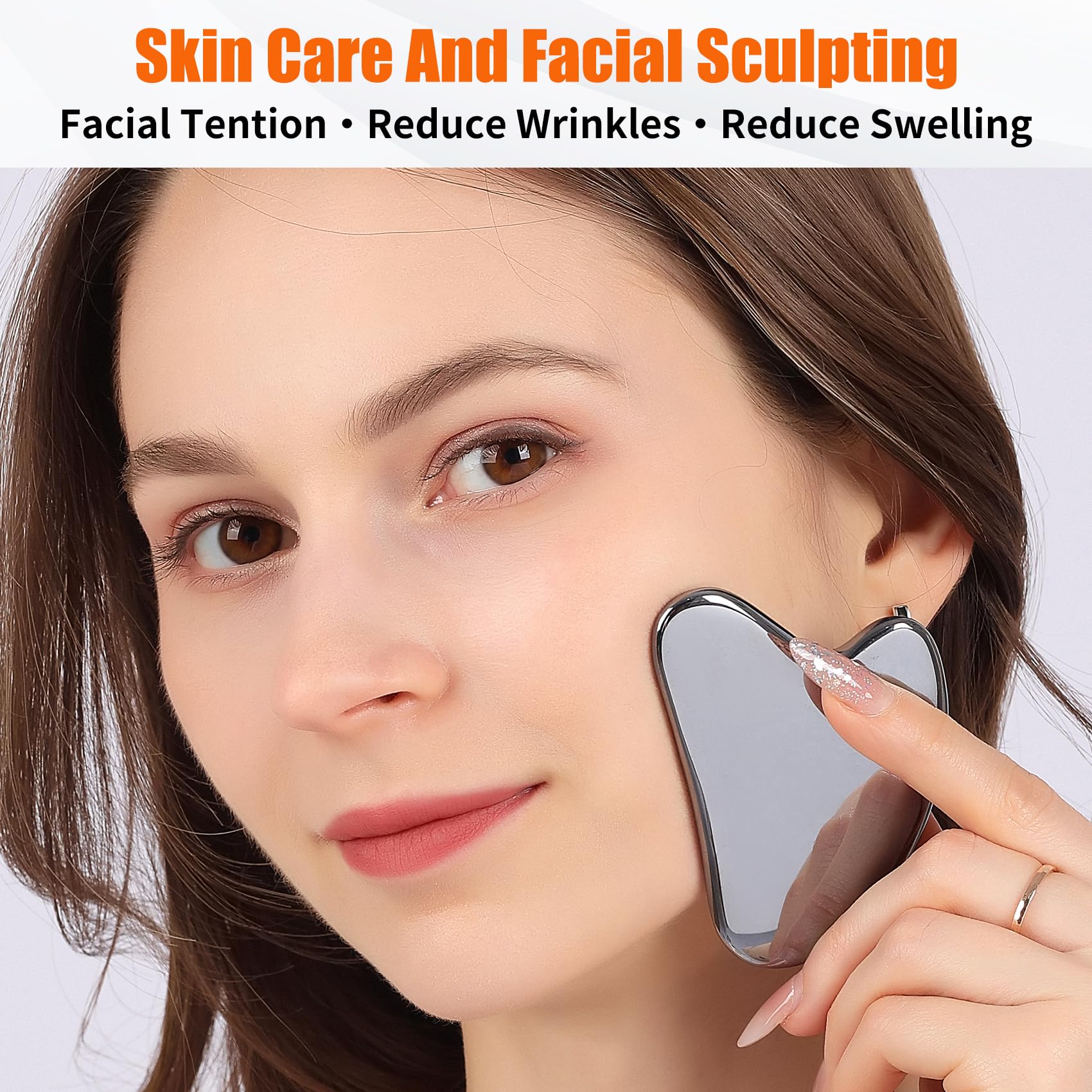 InfiniteRelax massager in use on cheek for soothing contouring