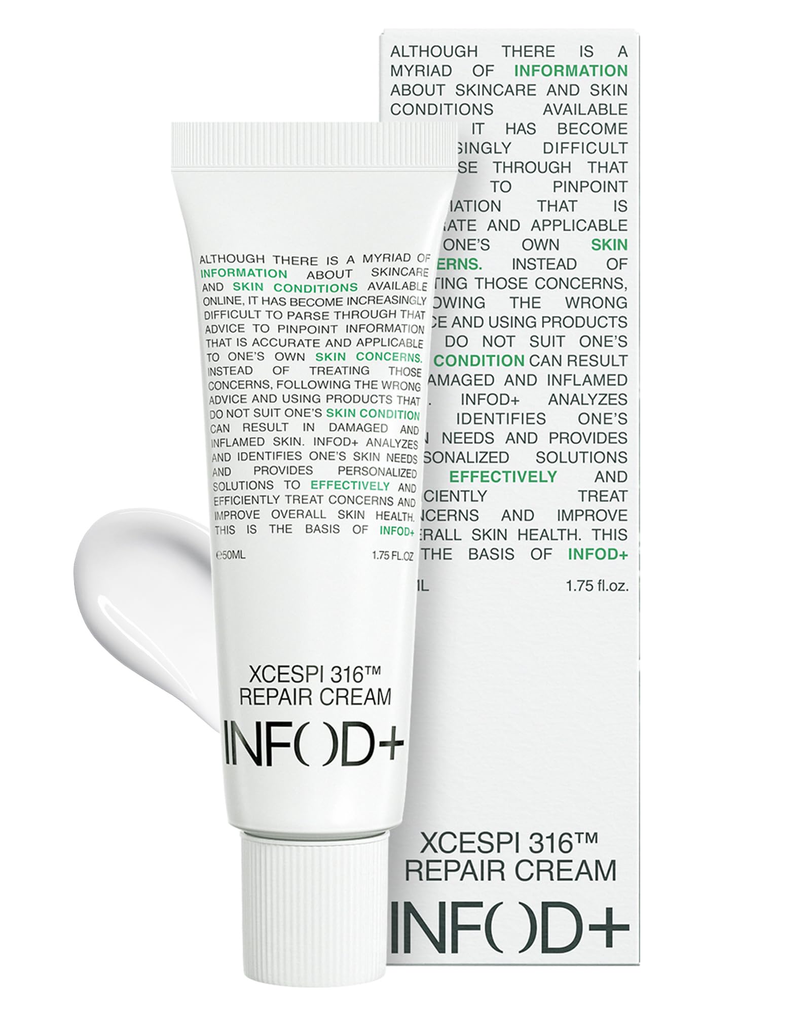 InfodPlus Korean Skin Care Sensitive Face Cream packaging shows a compact box for daily use.