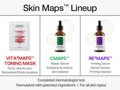 INFODPLUS Vita³MAPS 53-toning-serum bottle on vanity implies safe, gentle nightly care.