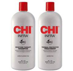 Infra Treatment bottle application showing conditioning for smoother, more manageable hair.