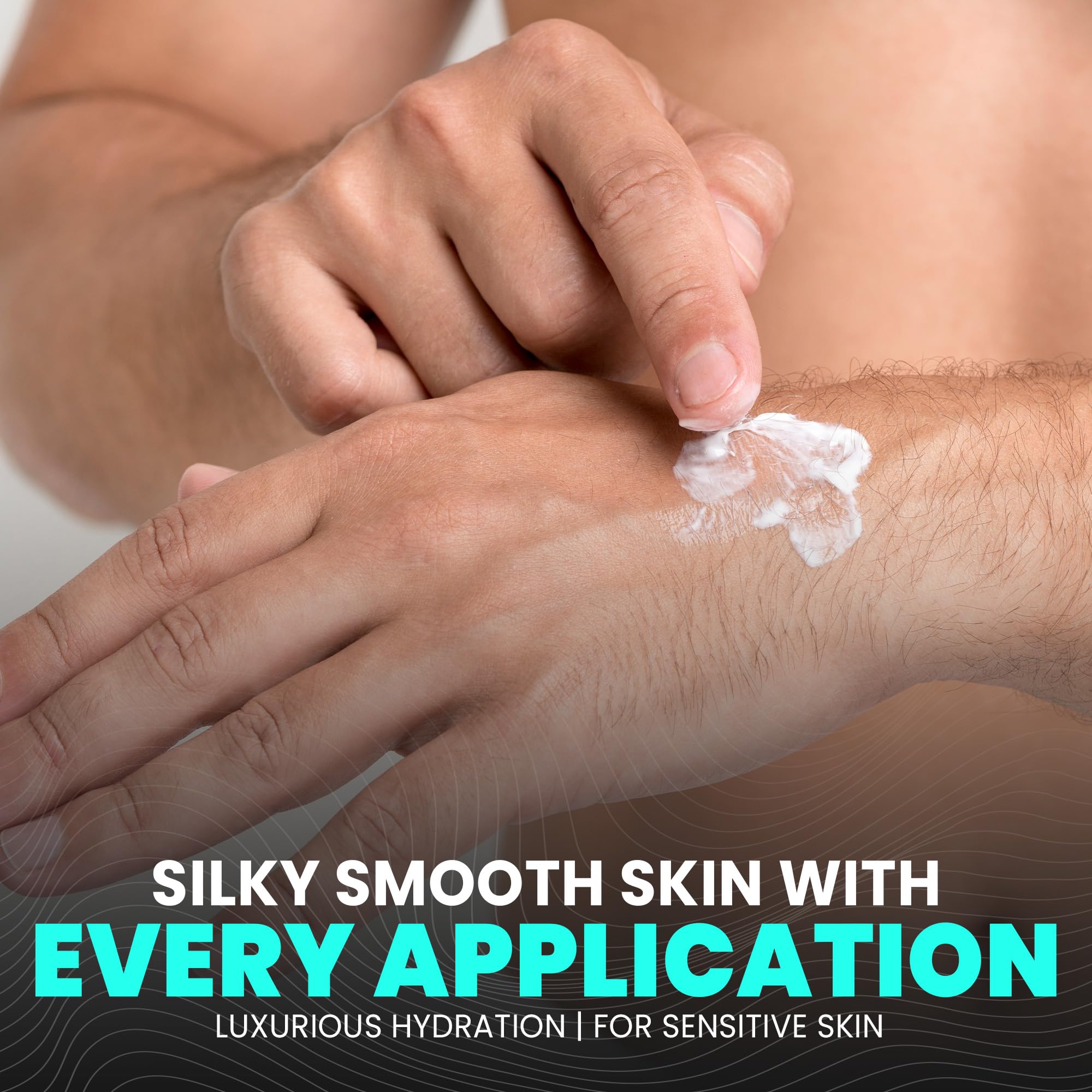 Infuse Allurè Happy Men’s Comfort Cream applied on the face for conditioning.