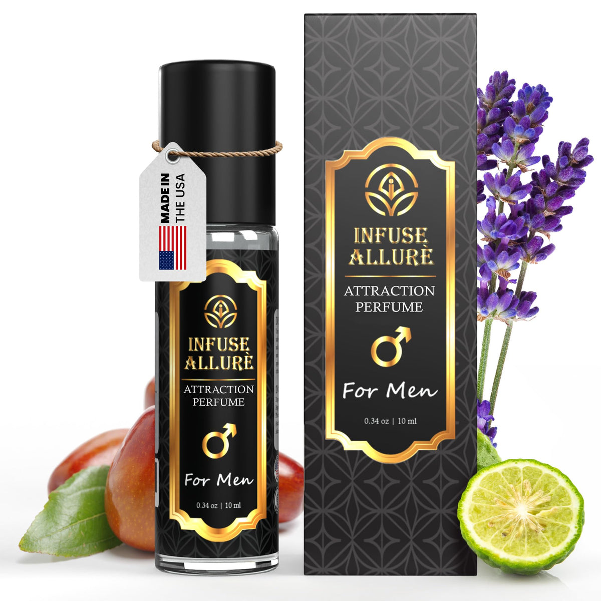 Infuse Allurè premium pheromones oil bottle with long-lasting scent and jojoba base.