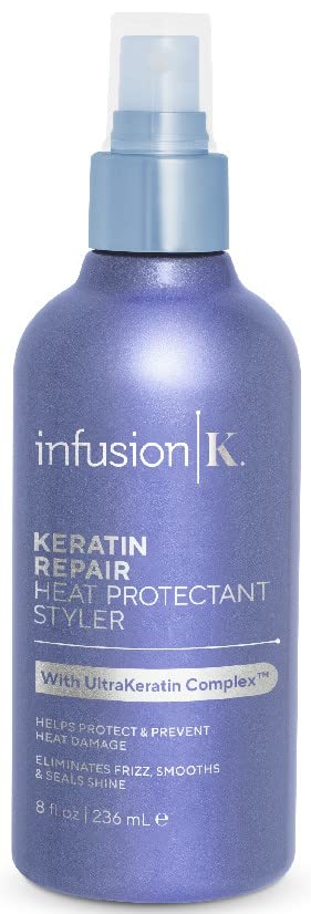 Infusion K color-safe, sulfate-free formula protects color-treated hair.
