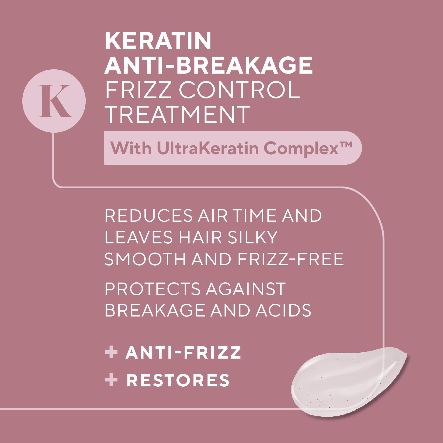 Infusion K UltraKeratin Complex close-up highlights vibrant, smooth hair glow.