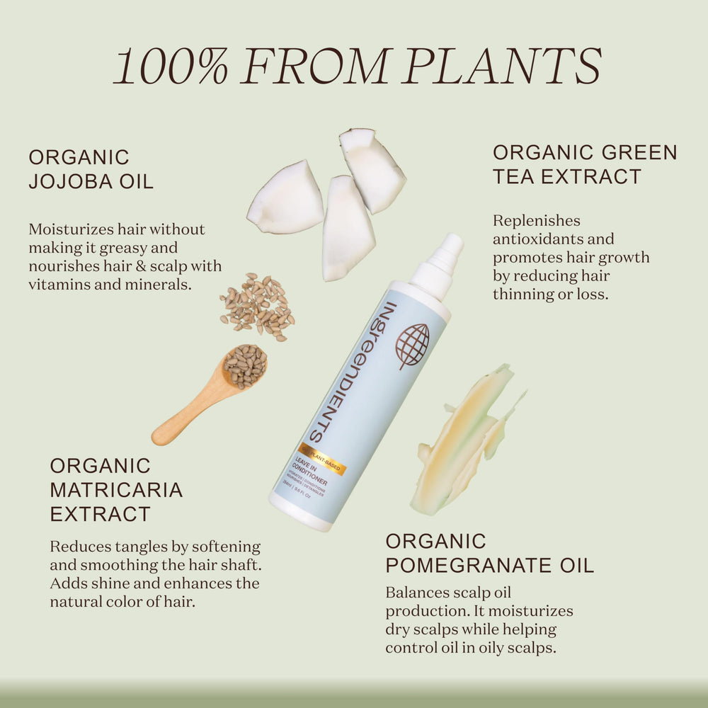 Ingreendients leave-in conditioner application ensures silky, smooth hair.
