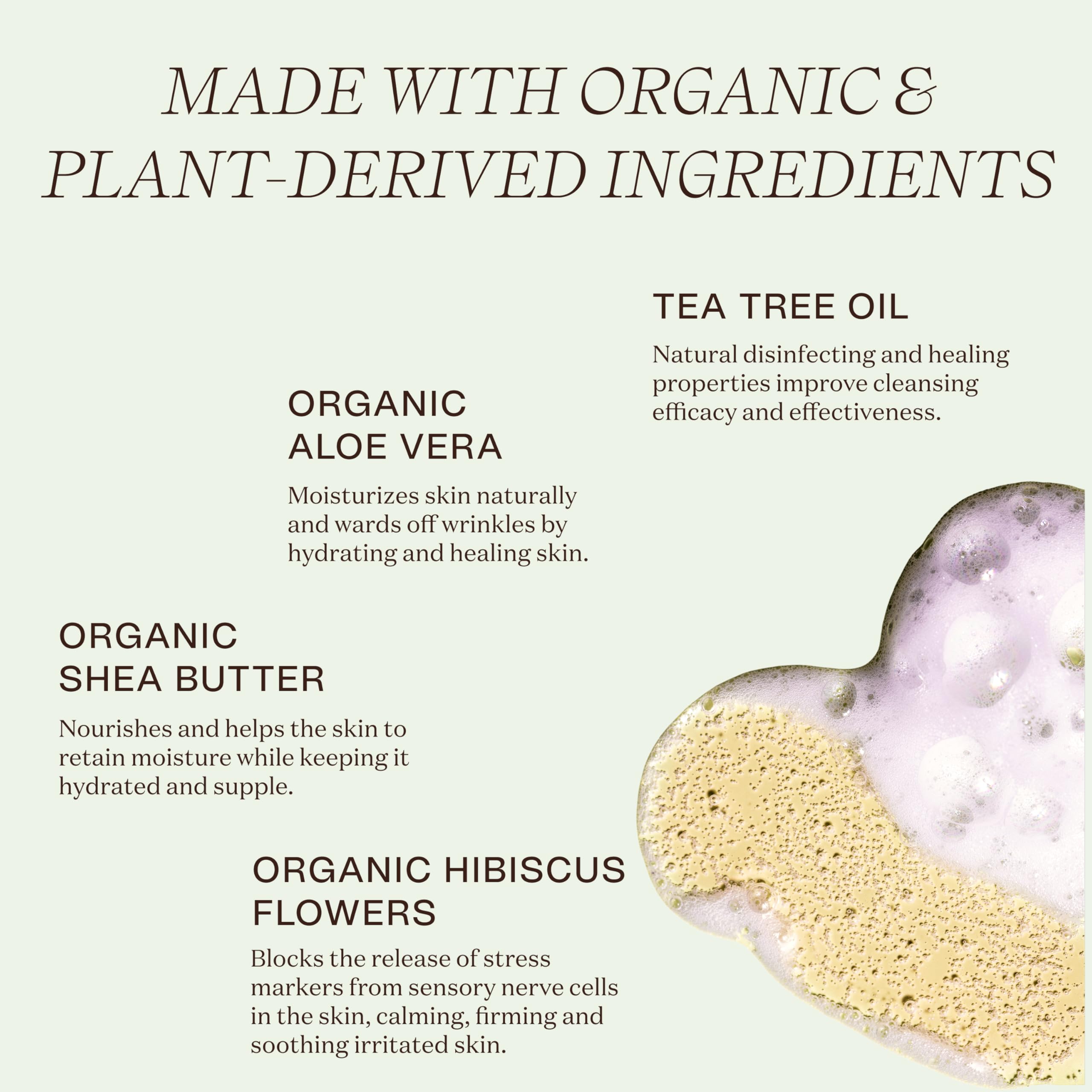 Ingreendients plant-based cleanser bottle with soft lather for sensitive skin
