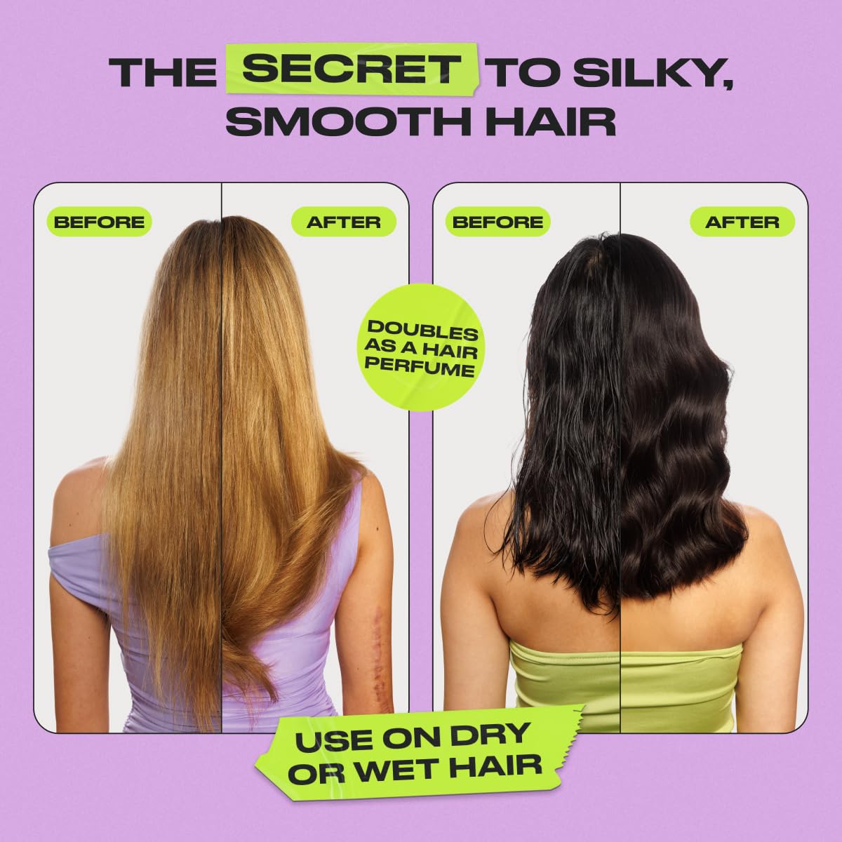 INH Hair Gloss Gems on damp hair after shower adds softness and fragrance