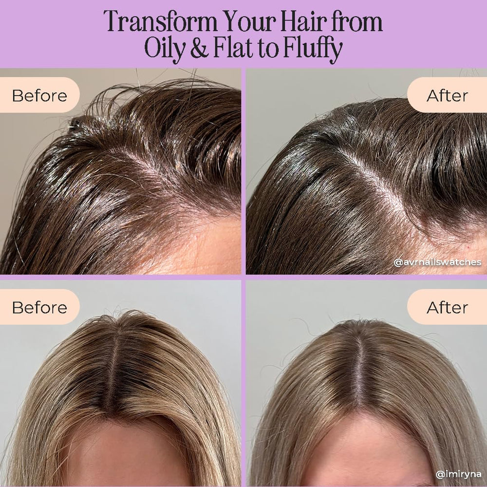 INH Hair Non Aerosol Dry Shampoo leaves no white residue on dark or light hair