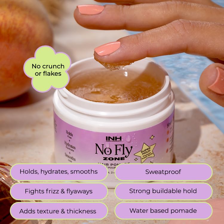Clear INH formula emphasizes non-greasy, lightweight hold.