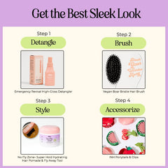 INH Hair Pomade steps-application image demonstrates a simple four-step routine for texture and shine.
