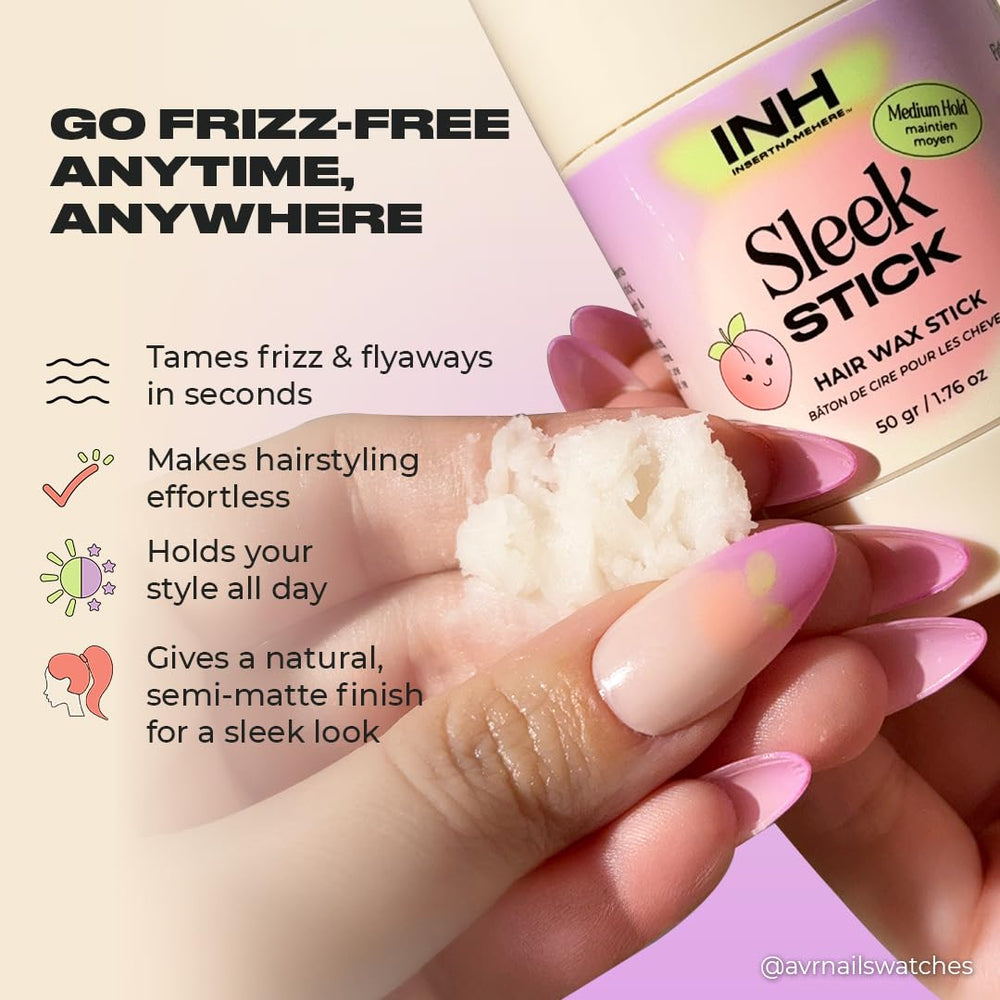 INH sleek stick applied to tame flyaways for a clean hairline finish.