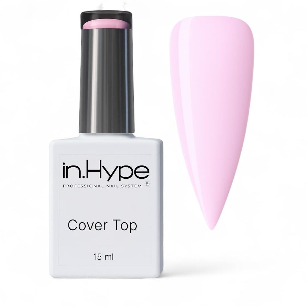 IN.HYPE Gel Top Coat Nude 3 bottle closeup showing glossy protective finish.