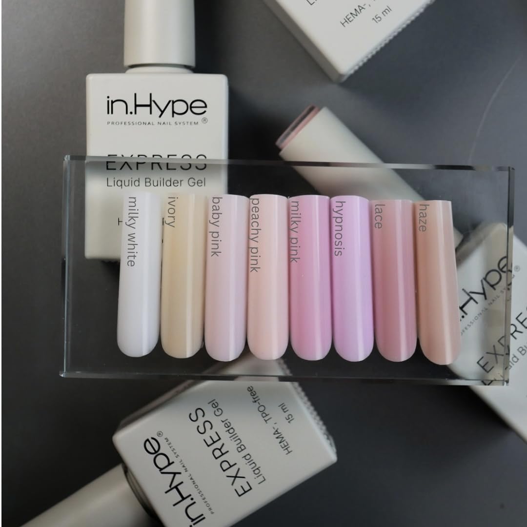IN.HYPE nail extension swatch showing thickness for growth support.