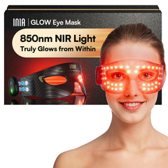 INIA red-light eye mask close-up for targeted under-eye treatment and smoother skin.