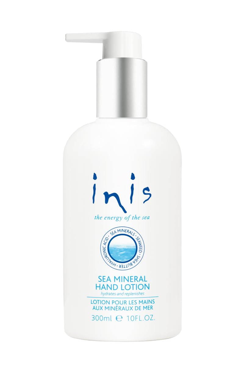 Inis Energy of the Sea hand lotion bottle front view for daily moisture