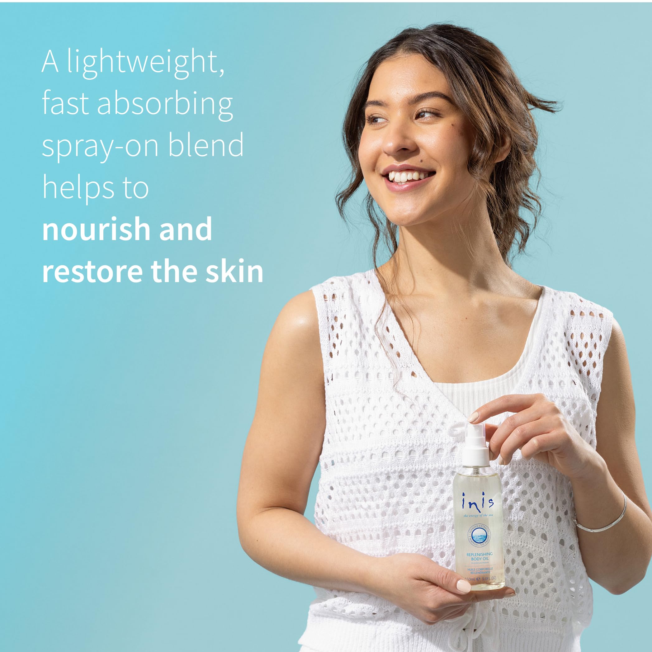 Cruelty-free and paraben-free Inis formula highlighted on the label.