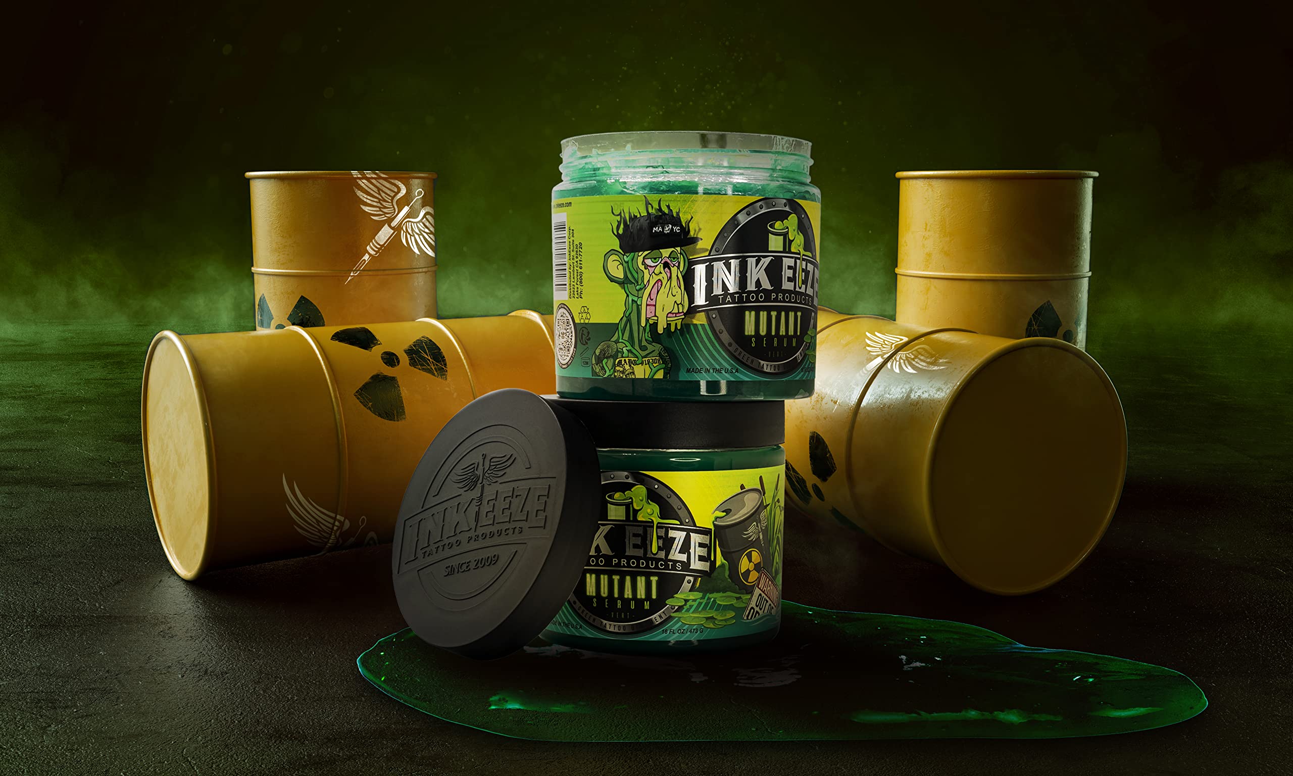 INK-EEZE Mutant Serum aftercare usage in small amounts supports comfort after tattooing