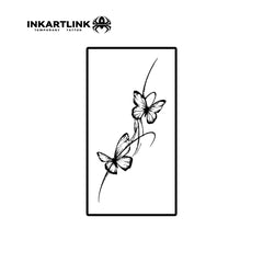 INKARTLINK Butterfly 11 on upper arm; bold Y2K design for parties.