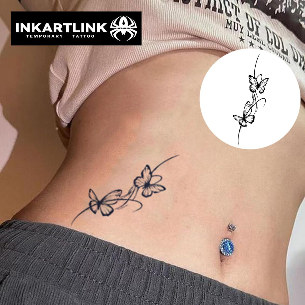 INKARTLINK Butterfly 11 on wrist; long-wearing, easy-to-apply fashion tattoo.
