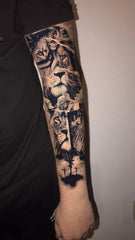 INKARTLINK Jesus full-arm tattoo—iconic artwork with durable, non-reflective finish.